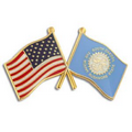 South Dakota & USA Crossed Flag Pin